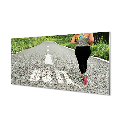 Quadro su vetro acrilico Donna Expert Run