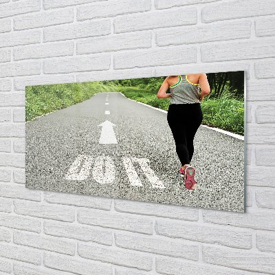 Quadro su vetro acrilico Donna Expert Run