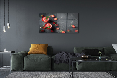 Quadro su vetro acrilico Coctail alla fragola