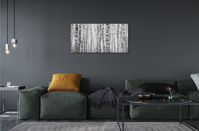 Quadro acrilico Betulle in bianco e nero