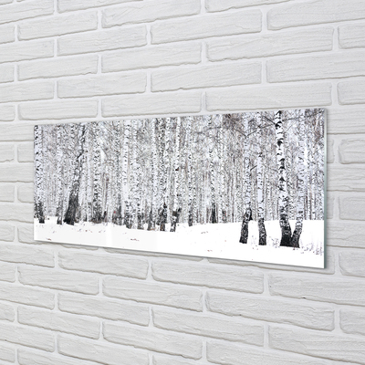 Quadro vetro acrilico Alberi di neve invernali