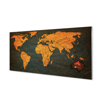 Quadro vetro acrilico Mappa dorata