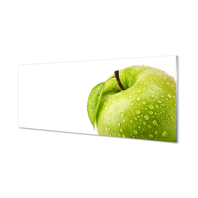 Quadro vetro acrilico Gocce di mela verde d'acqua