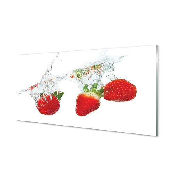 Quadro acrilico Sfondo bianco d'acqua alla fragola