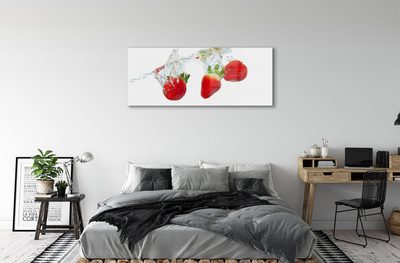 Quadro acrilico Sfondo bianco d'acqua alla fragola