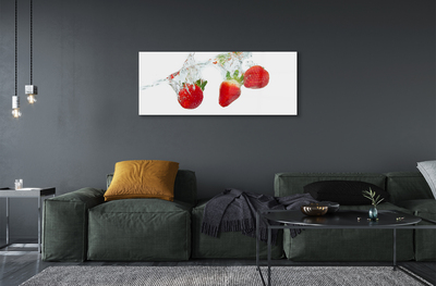 Quadro acrilico Sfondo bianco d'acqua alla fragola