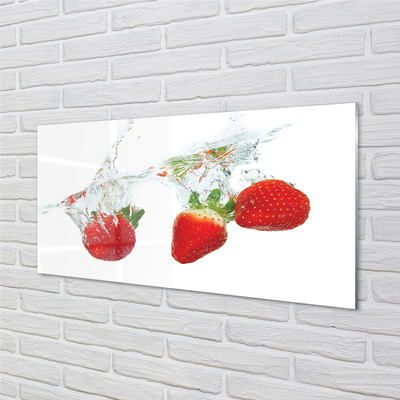 Quadro acrilico Sfondo bianco d'acqua alla fragola