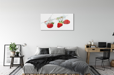 Quadro acrilico Sfondo bianco d'acqua alla fragola