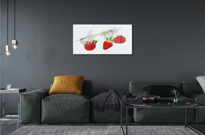 Quadro acrilico Sfondo bianco d'acqua alla fragola