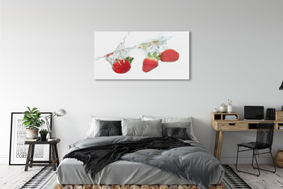 Quadro acrilico Sfondo bianco d'acqua alla fragola