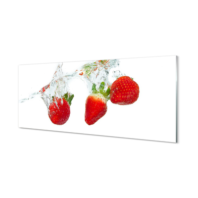 Quadro acrilico Sfondo bianco d'acqua alla fragola