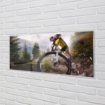 Quadro in vetro acrilico Nuvole di mountain bike