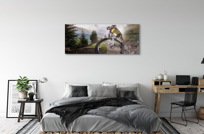 Quadro in vetro acrilico Nuvole di mountain bike