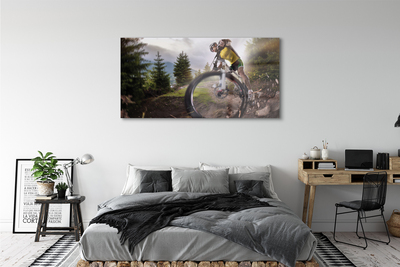 Quadro in vetro acrilico Nuvole di mountain bike