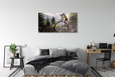 Quadro in vetro acrilico Nuvole di mountain bike