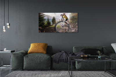 Quadro in vetro acrilico Nuvole di mountain bike