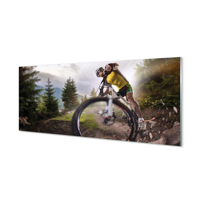 Quadro in vetro acrilico Nuvole di mountain bike