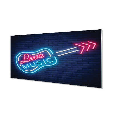 Quadro acrilico Iscrizione per chitarra neon