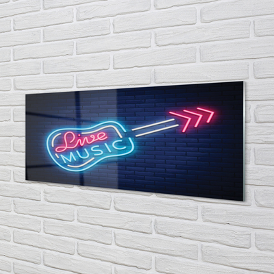 Quadro acrilico Iscrizione per chitarra neon