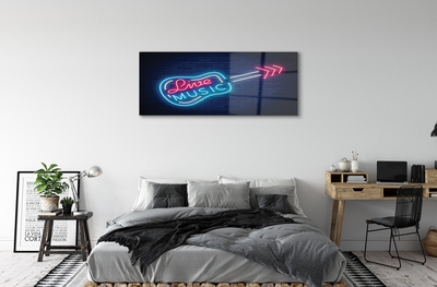 Quadro acrilico Iscrizione per chitarra neon