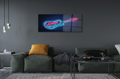 Quadro acrilico Iscrizione per chitarra neon