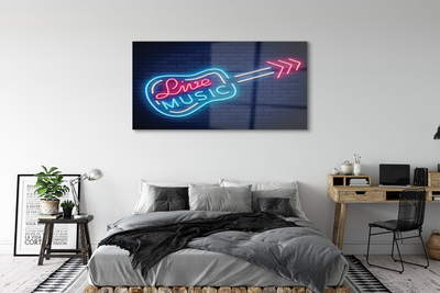 Quadro acrilico Iscrizione per chitarra neon