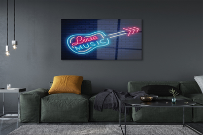 Quadro acrilico Iscrizione per chitarra neon