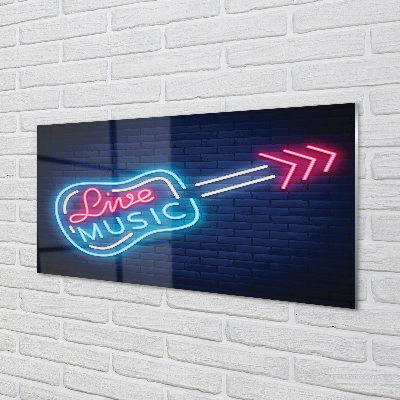 Quadro acrilico Iscrizione per chitarra neon