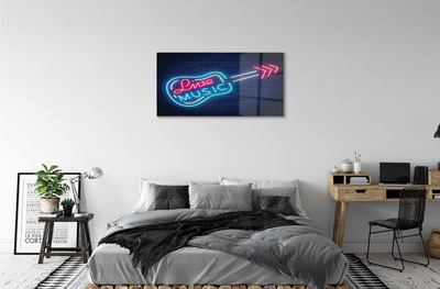 Quadro acrilico Iscrizione per chitarra neon