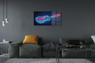 Quadro acrilico Iscrizione per chitarra neon