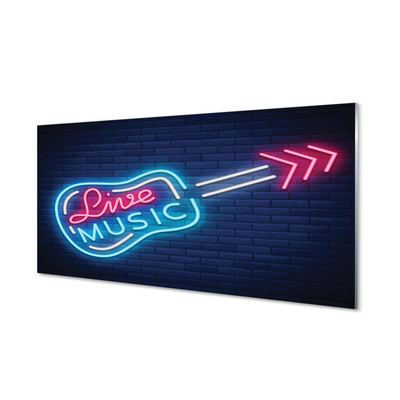 Quadro acrilico Iscrizione per chitarra neon