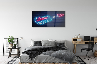 Quadro acrilico Iscrizione per chitarra neon