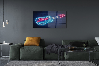 Quadro acrilico Iscrizione per chitarra neon