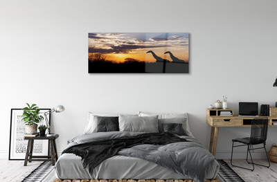 Quadro in vetro acrilico Cloud Trees Giraffe