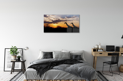 Quadro in vetro acrilico Cloud Trees Giraffe