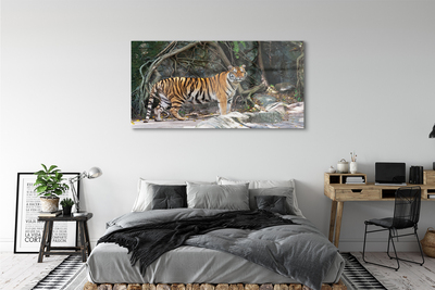 Quadro su vetro acrilico Jungle Tiger