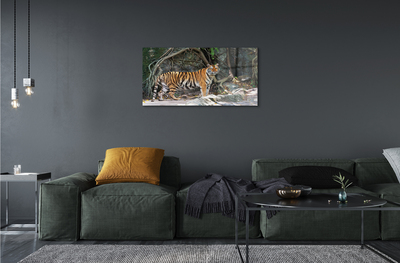 Quadro su vetro acrilico Jungle Tiger