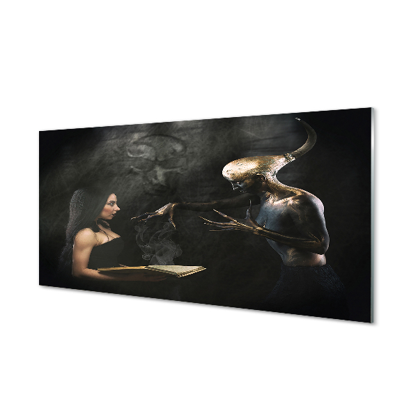 Quadro in vetro acrilico Donna del carattere oscuro