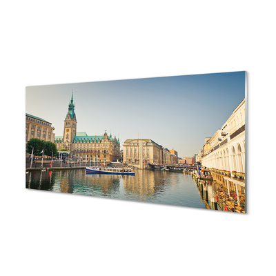 Quadro vetro acrilico Cattedrale del fiume Germania Amburgo
