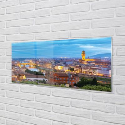 Quadro vetro acrilico Panorama del tramonto in Italia