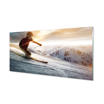 Quadro vetro acrilico Skis da uomo