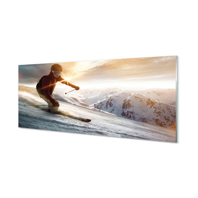 Quadro vetro acrilico Skis da uomo