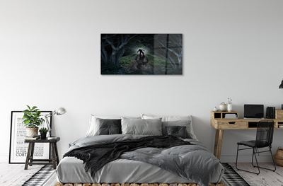 Quadro acrilico Forma della foresta oscura di un albero