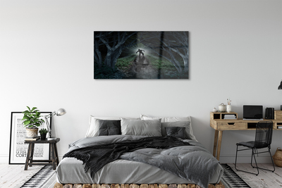 Quadro acrilico Forma della foresta oscura di un albero