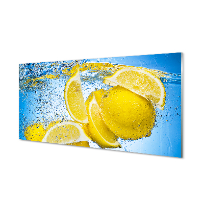 Quadro in vetro acrilico Limoni in acqua