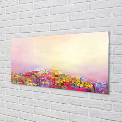 Quadro su vetro acrilico Immagina fiori paradiso