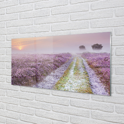 Quadro su vetro acrilico Campo heather