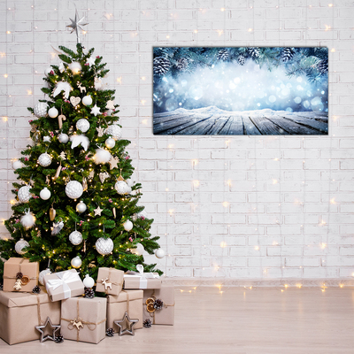 Quadro acrilico Inverno Neve Albero di Natale