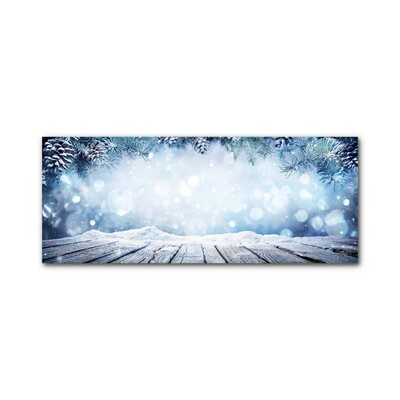 Quadro acrilico Inverno Neve Albero di Natale