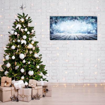 Quadro acrilico Inverno Neve Albero di Natale